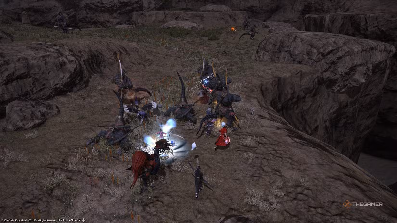 Giocatori che affrontano un FATE in Final Fantasy XIV