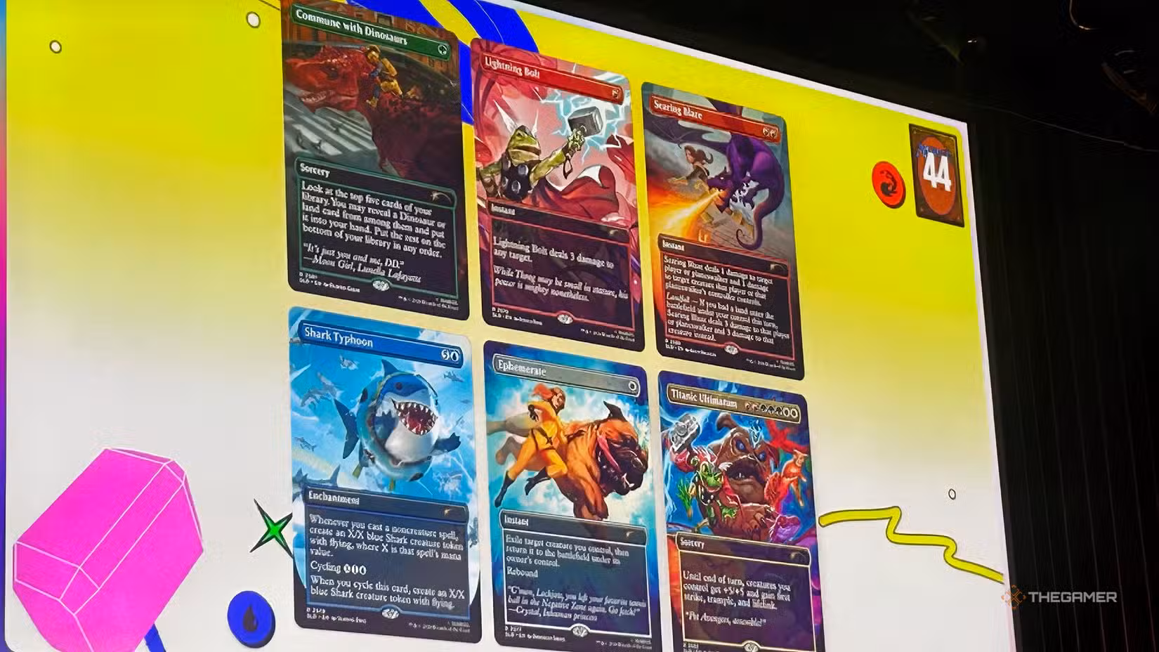 Carte Marvel Pets del Secret Lair, tutti i sei pet mostrati insieme