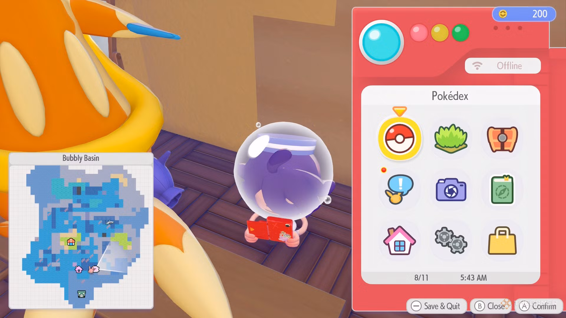 Ditto con il Pokédex in Pokemon Pokopia