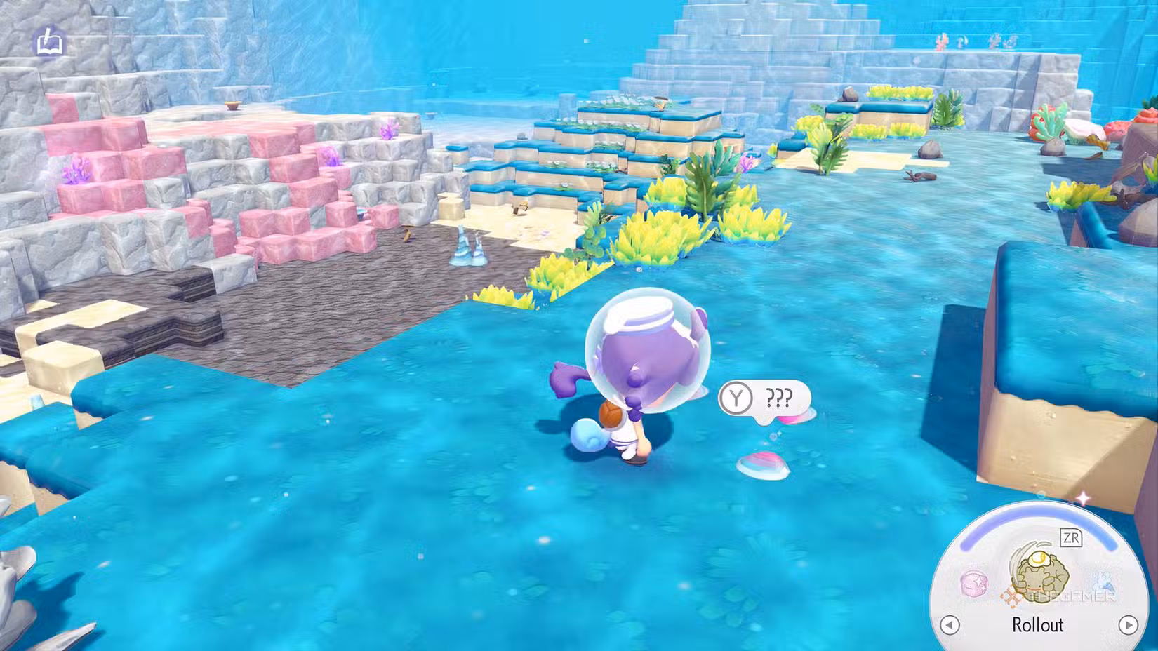 Ditto che raccoglie le Prism Scales nelle Dream Islands