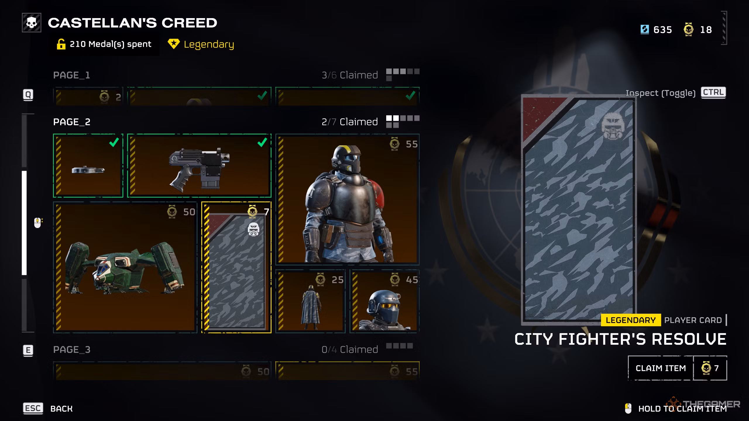 Dettaglio pagina 2 del Warbond Castellan's Creed