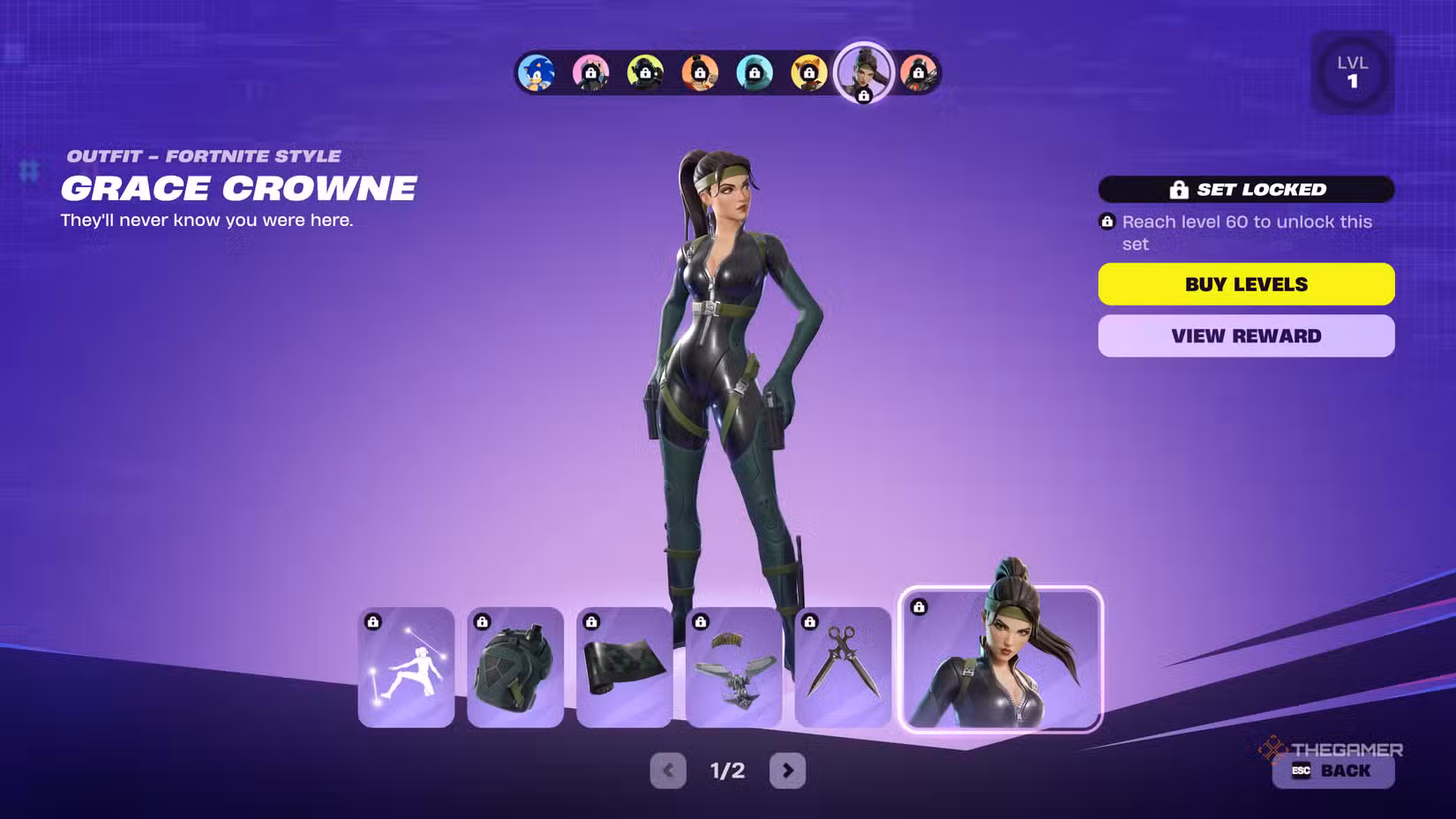 Ricompense di Grace Crowne – pagina 1 del Battle Pass di Fortnite