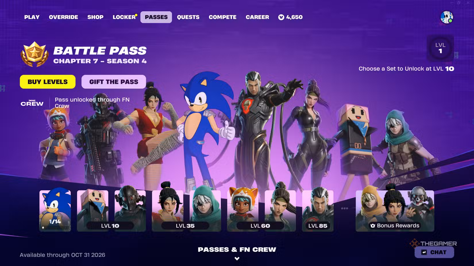 Schermata del Battle Pass con ricompense bonus di Fortnite Capitolo 7 Stagione 4