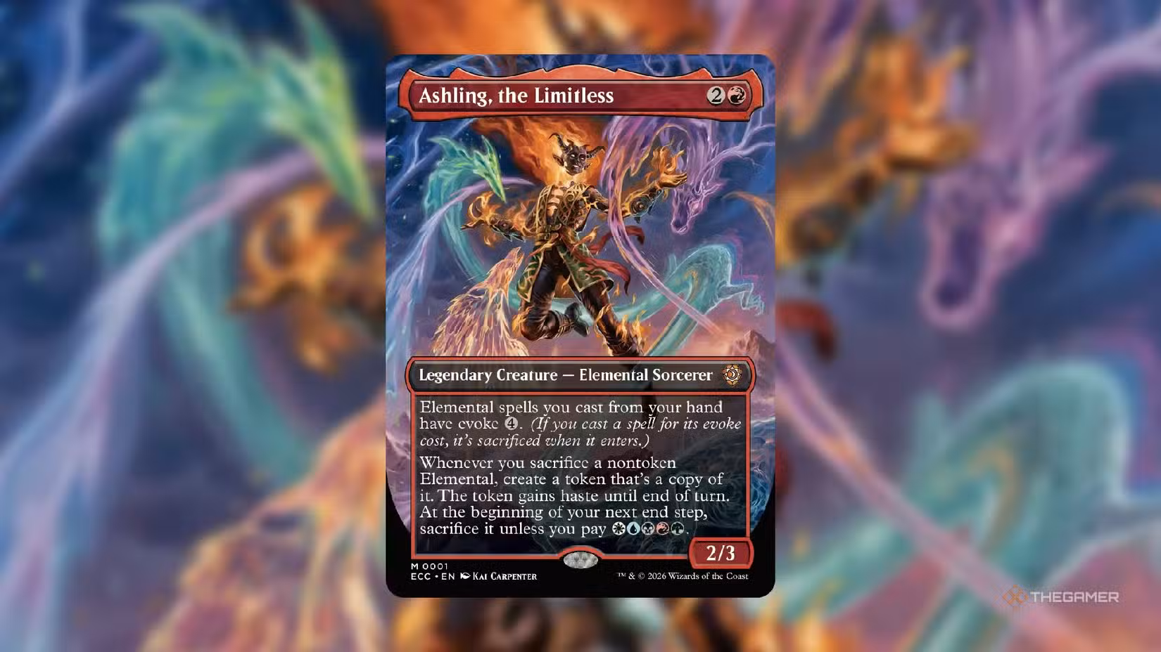 Ashling, the Limitless, carta comandante elementale