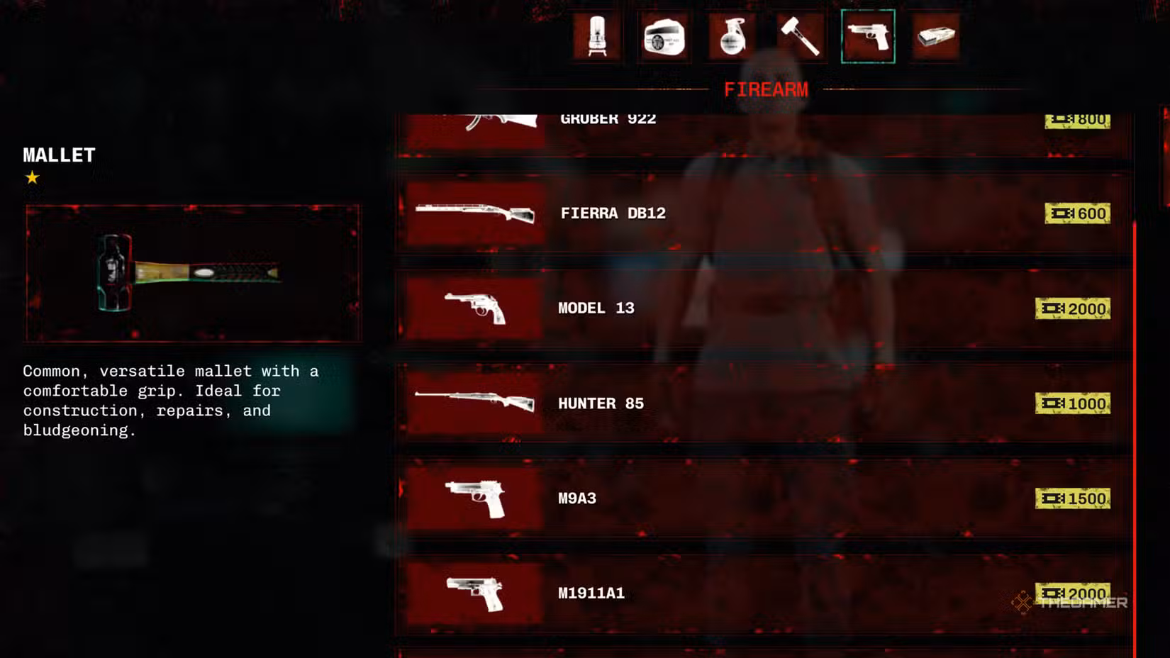 Menu di loadout di No More Room in Hell 2 con prezzi in Crediti.