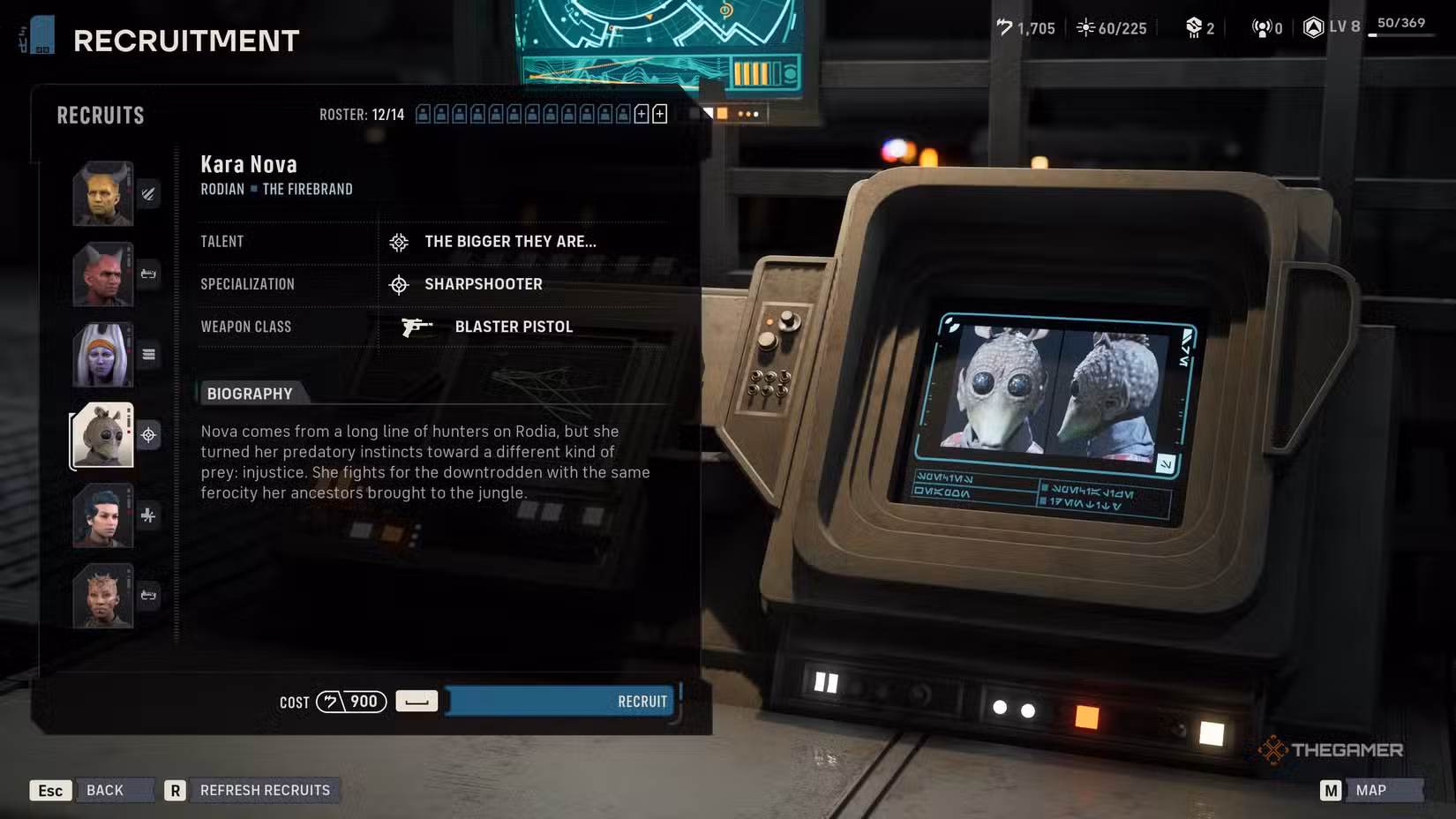 Esempio di operatori casuali con specializzazioni e talenti in Star Wars Zero Company
