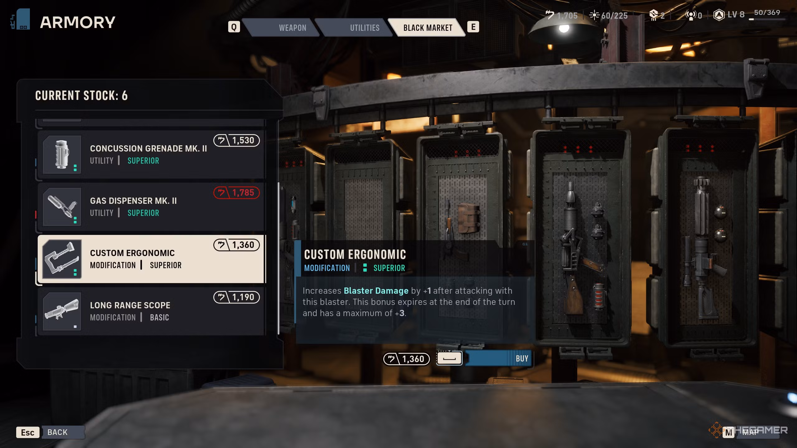 Giocatore che sblocca tutti gli slot dei weapon mods in Star Wars Zero Company