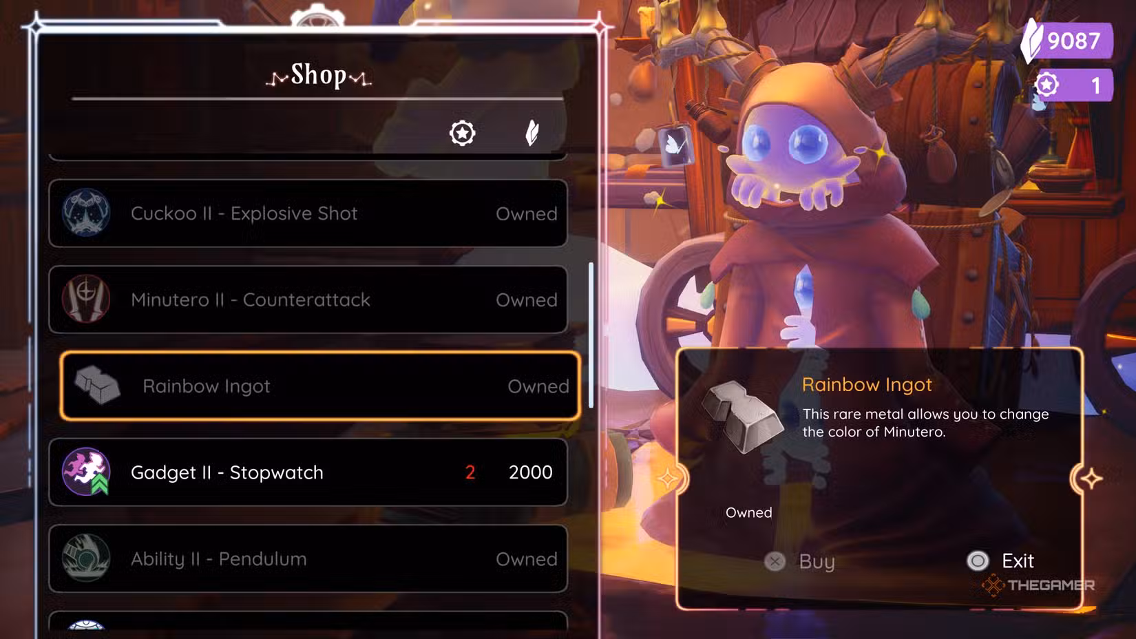 Acquisto dell'Ingot Arcobaleno nel negozio di Duskfade per la skin della Keyblade