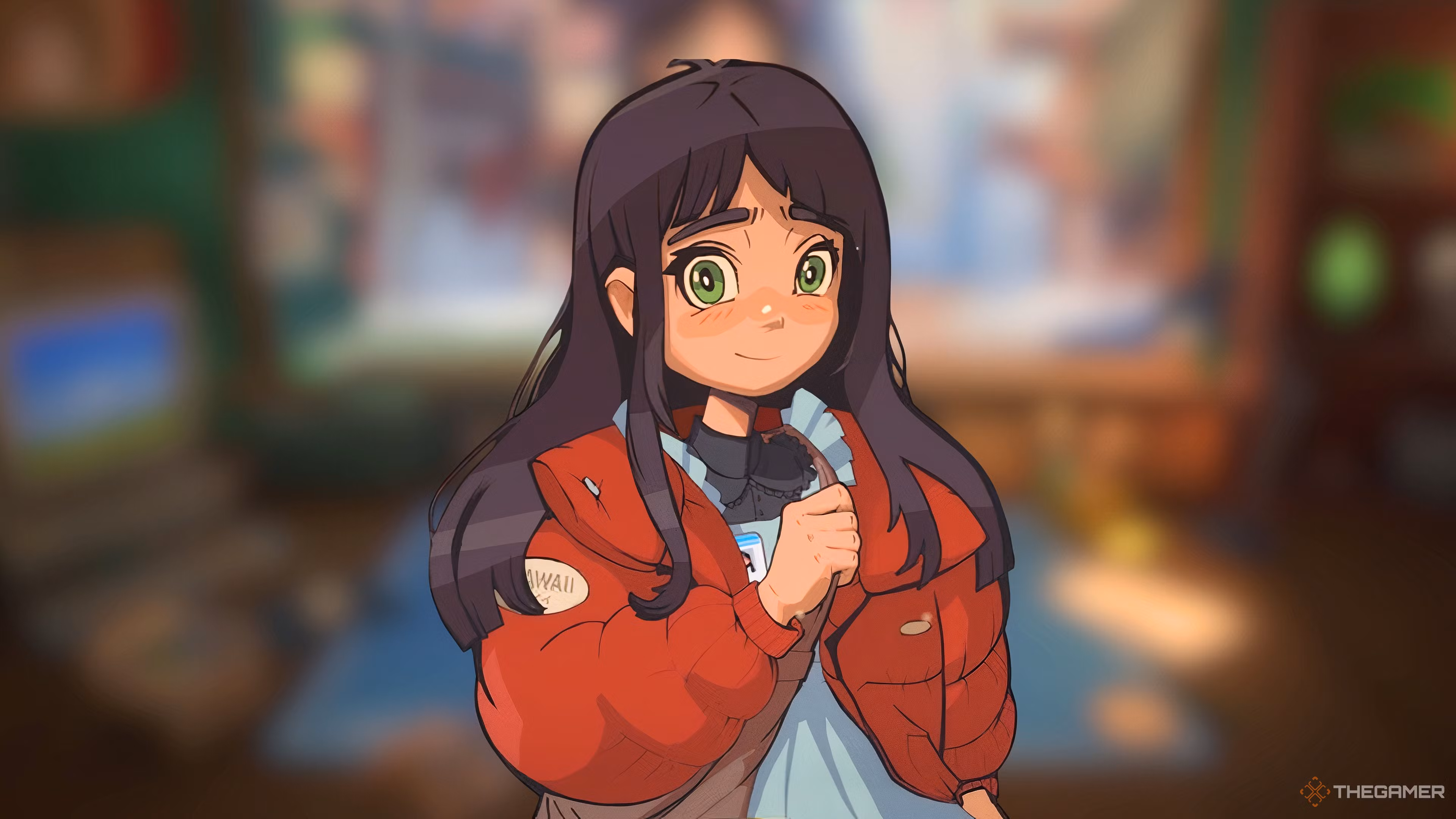 personaggio Haruhi in Akiba's Shop mentre ripara dispositivi