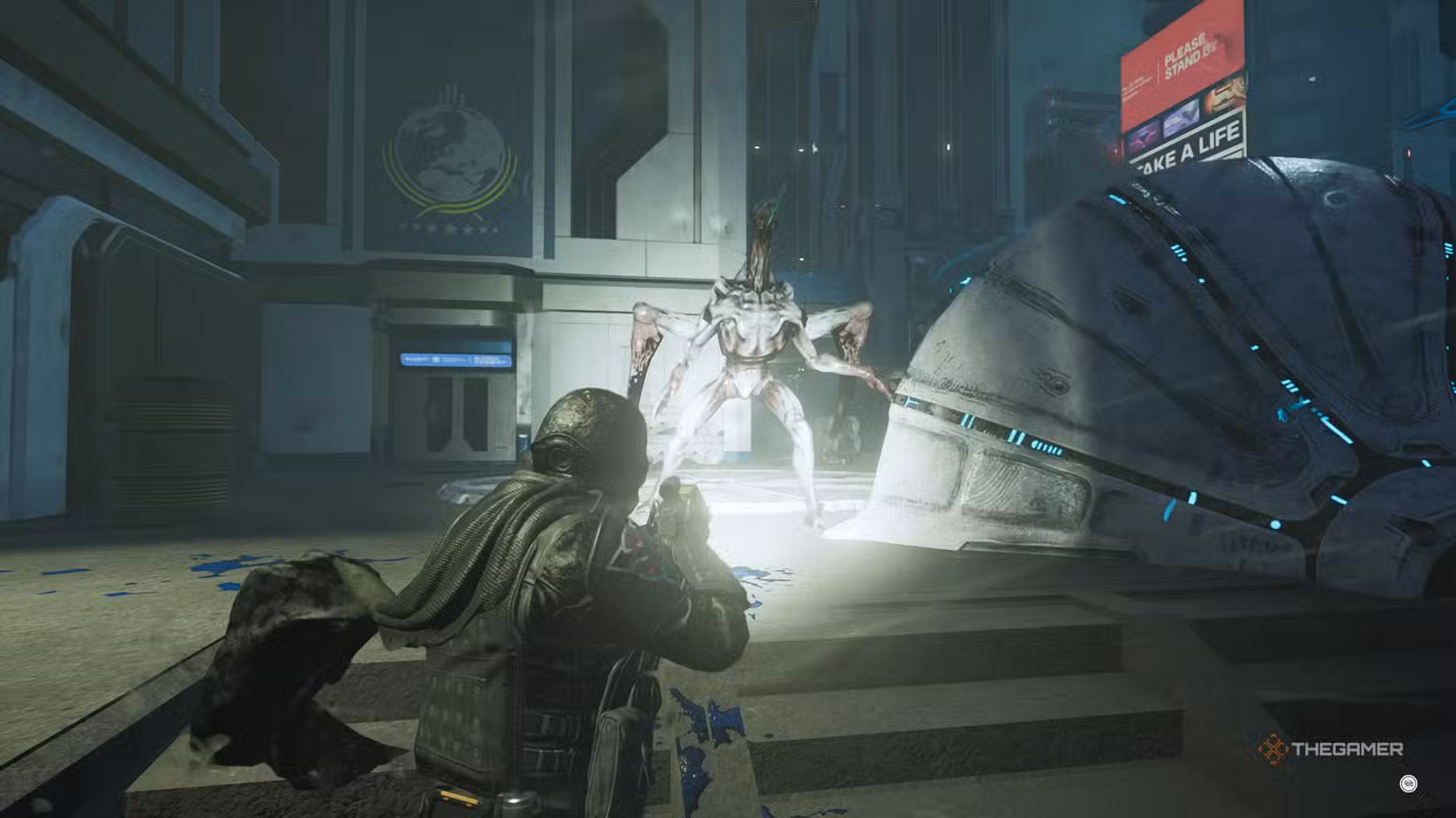 Un giocatore elimina i nemici Wretch e Crusher in Helldivers 2
