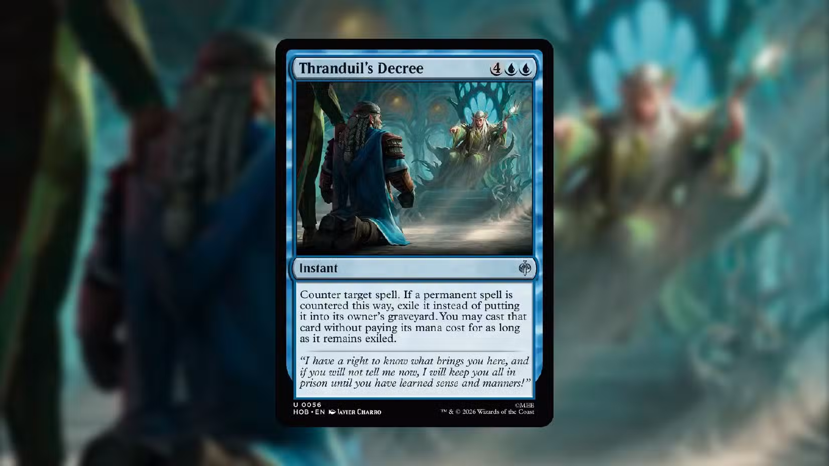Thranduil's Decree, incantesimo di counter di Magic The Hobbit