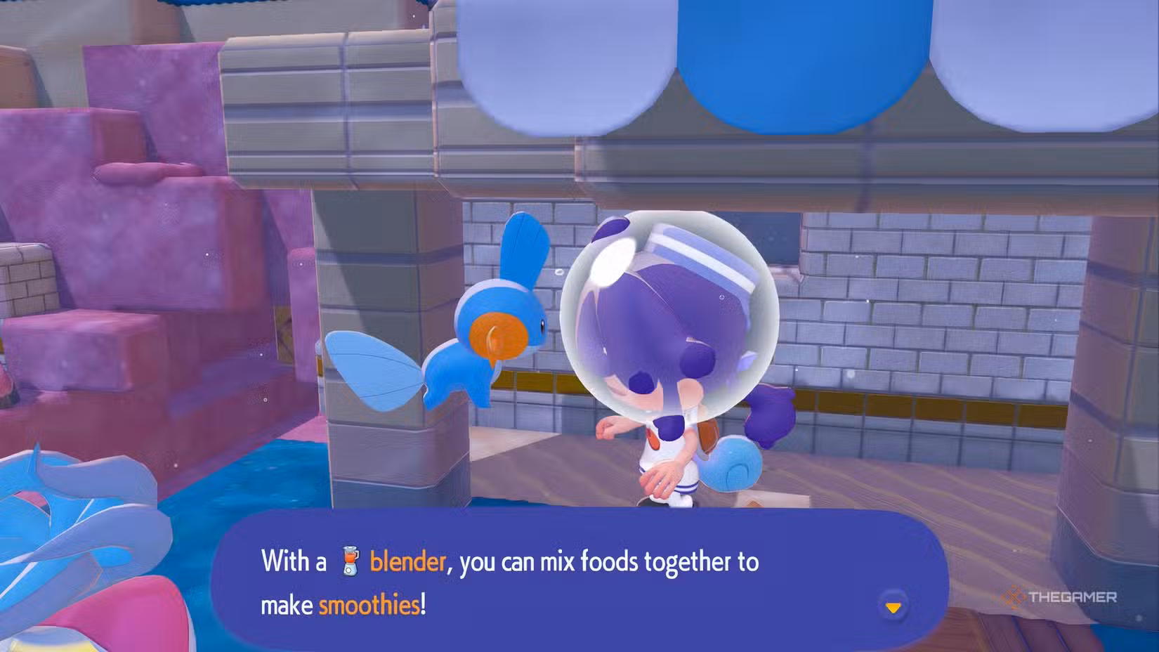 Ditto parla con Mudkip per sbloccare il frullatore in Pokemon Pokopia