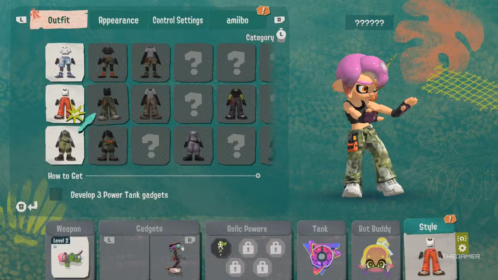 Personaggio di Splatoon Raiders che mostra un nuovo outfit
